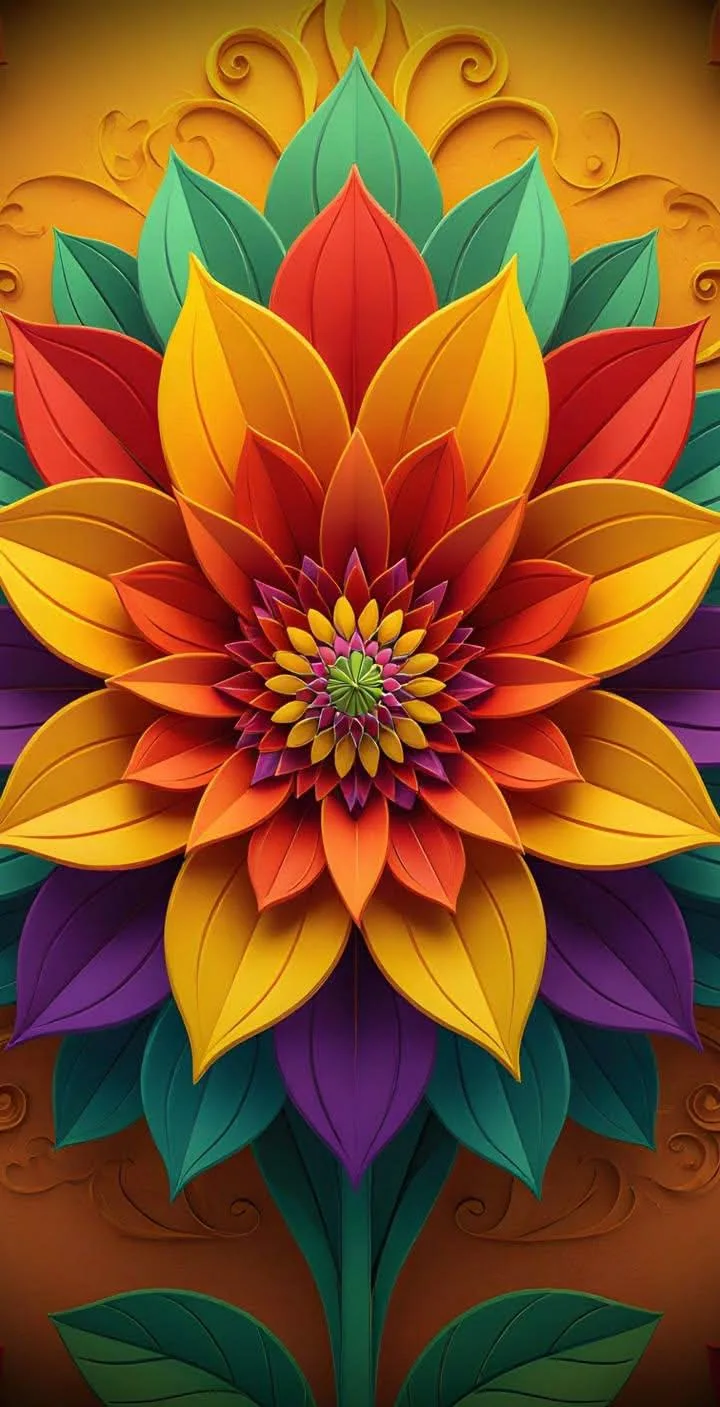 Yellow red mix Flower wallpaper