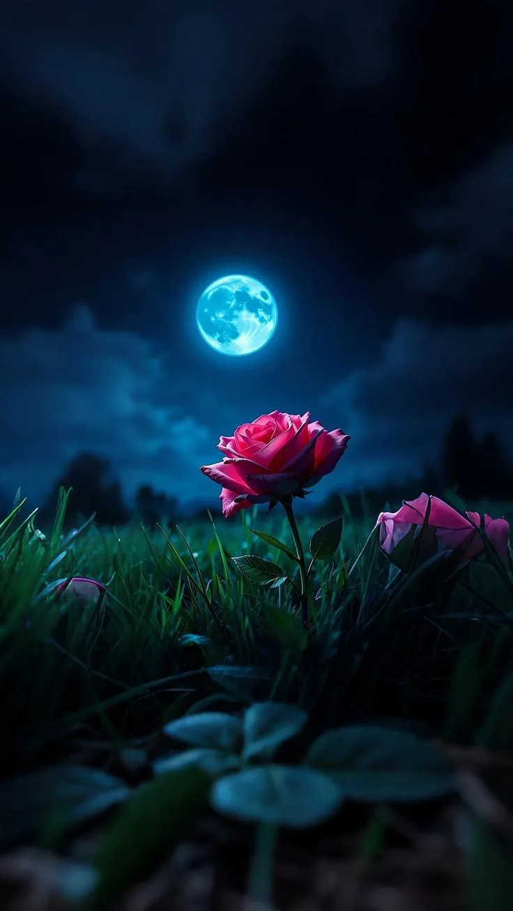 Red Rose in Night show beautiful